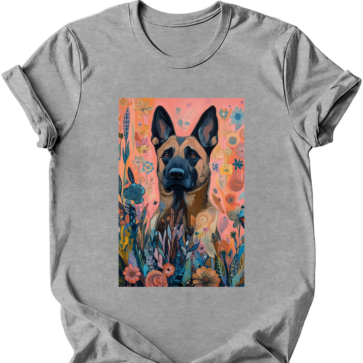 Dutch Shepherd - Boho Dog T-Shirt - Sport Grey