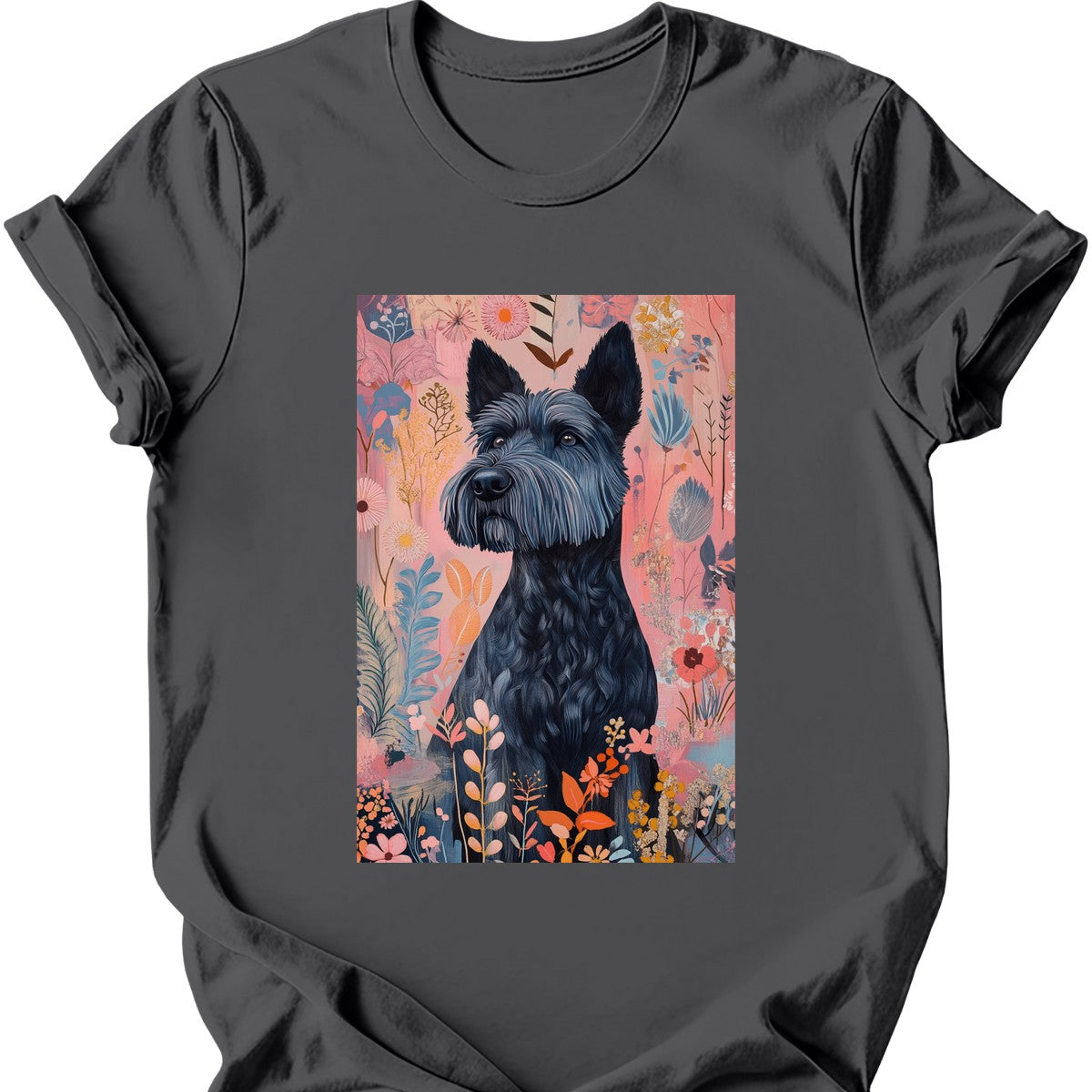 Kerry Blue Terrier - Boho Dog T-Shirt - Charcoal