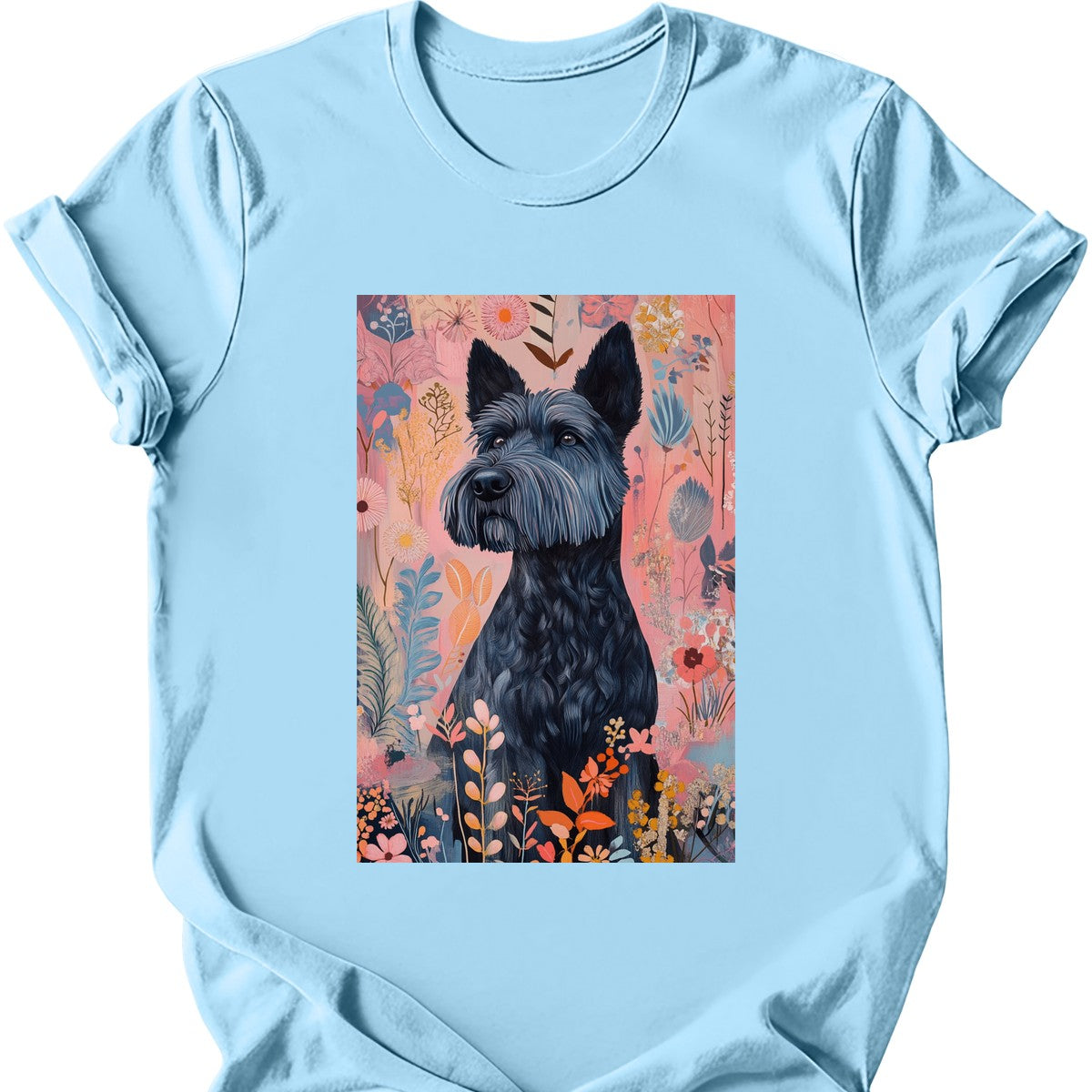 Kerry Blue Terrier - Boho Dog T-Shirt - Light Blue