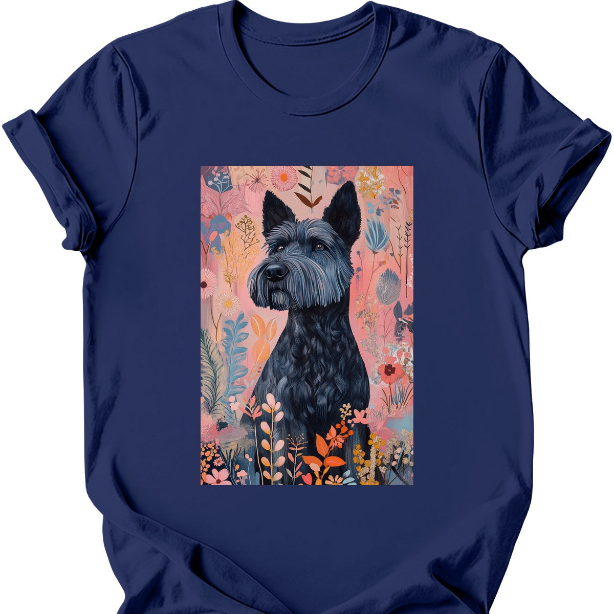 Kerry Blue Terrier - Boho Dog T-Shirt - Navy