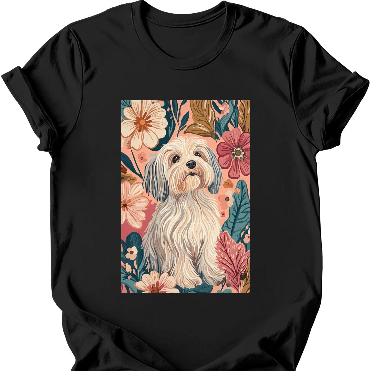 Havanese - Boho Dog T-Shirt - Black