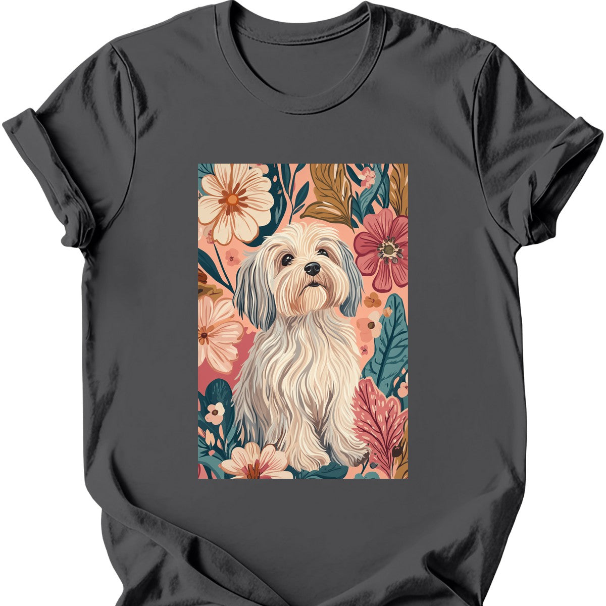 Havanese - Boho Dog T-Shirt - Charcoal