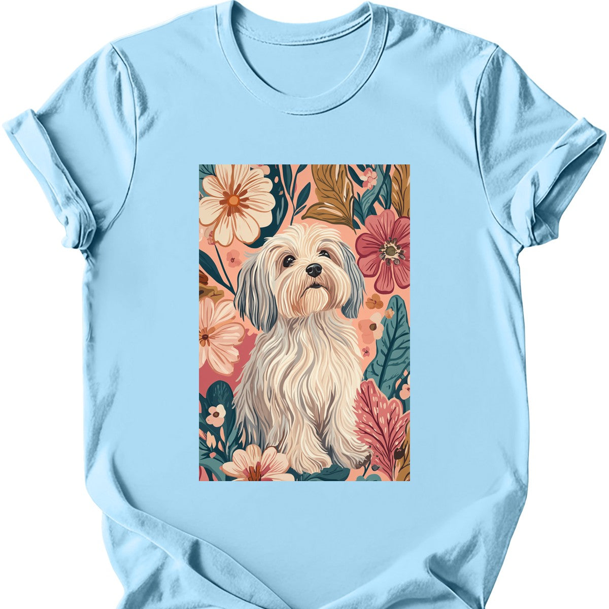 Havanese - Boho Dog T-Shirt - Light Blue