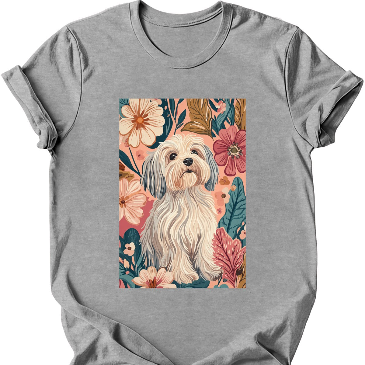 Havanese - Boho Dog T-Shirt - Sport Grey