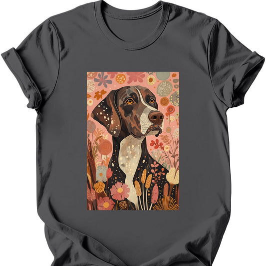 German Shorthaired Pointer - Boho Dog T-Shirt - Charcoal