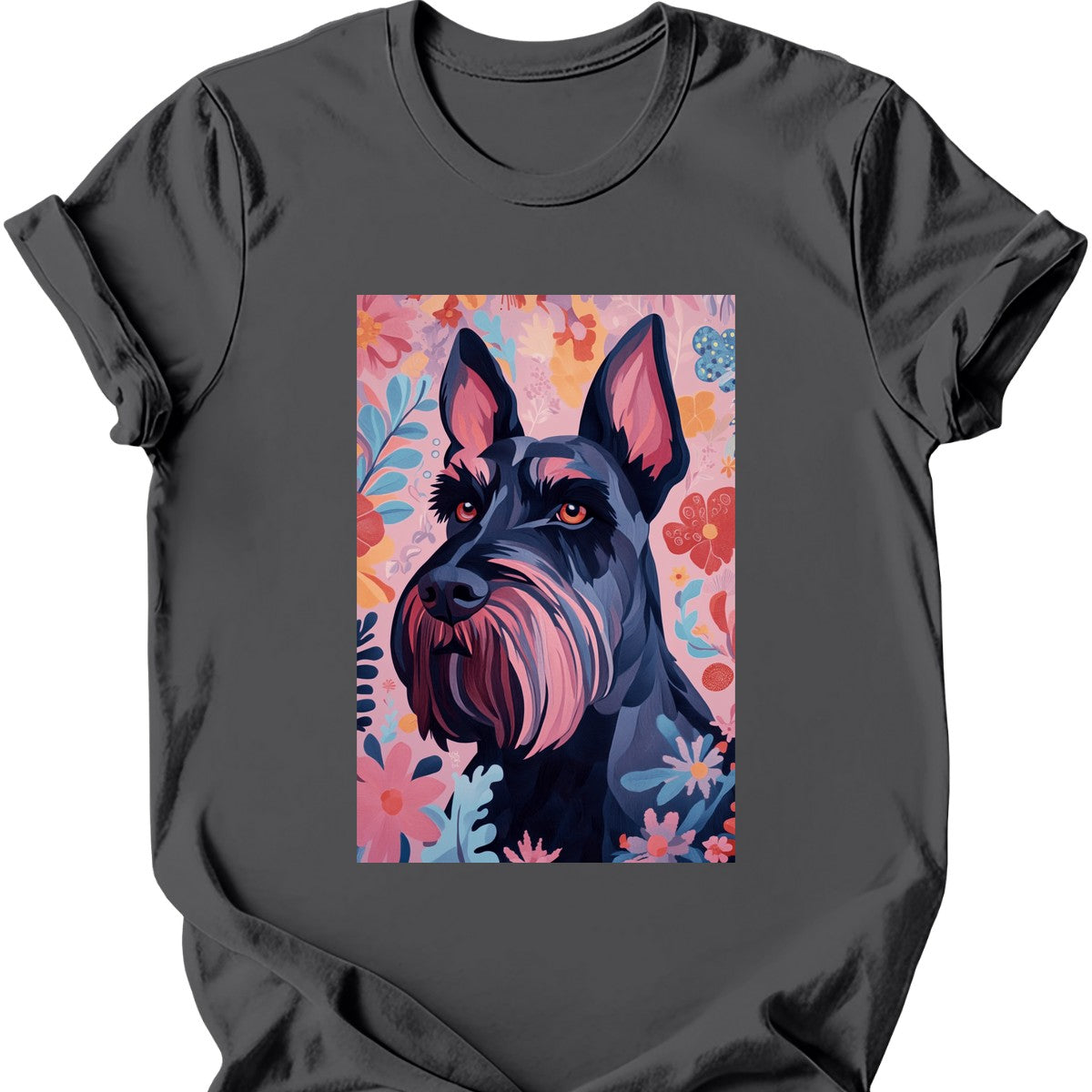 Giant Schnauzer - Boho Dog T-Shirt - Charcoal