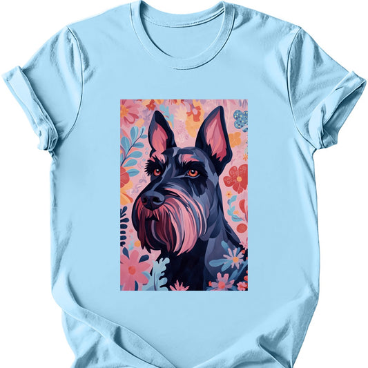 Giant Schnauzer - Boho Dog T-Shirt - Light Blue