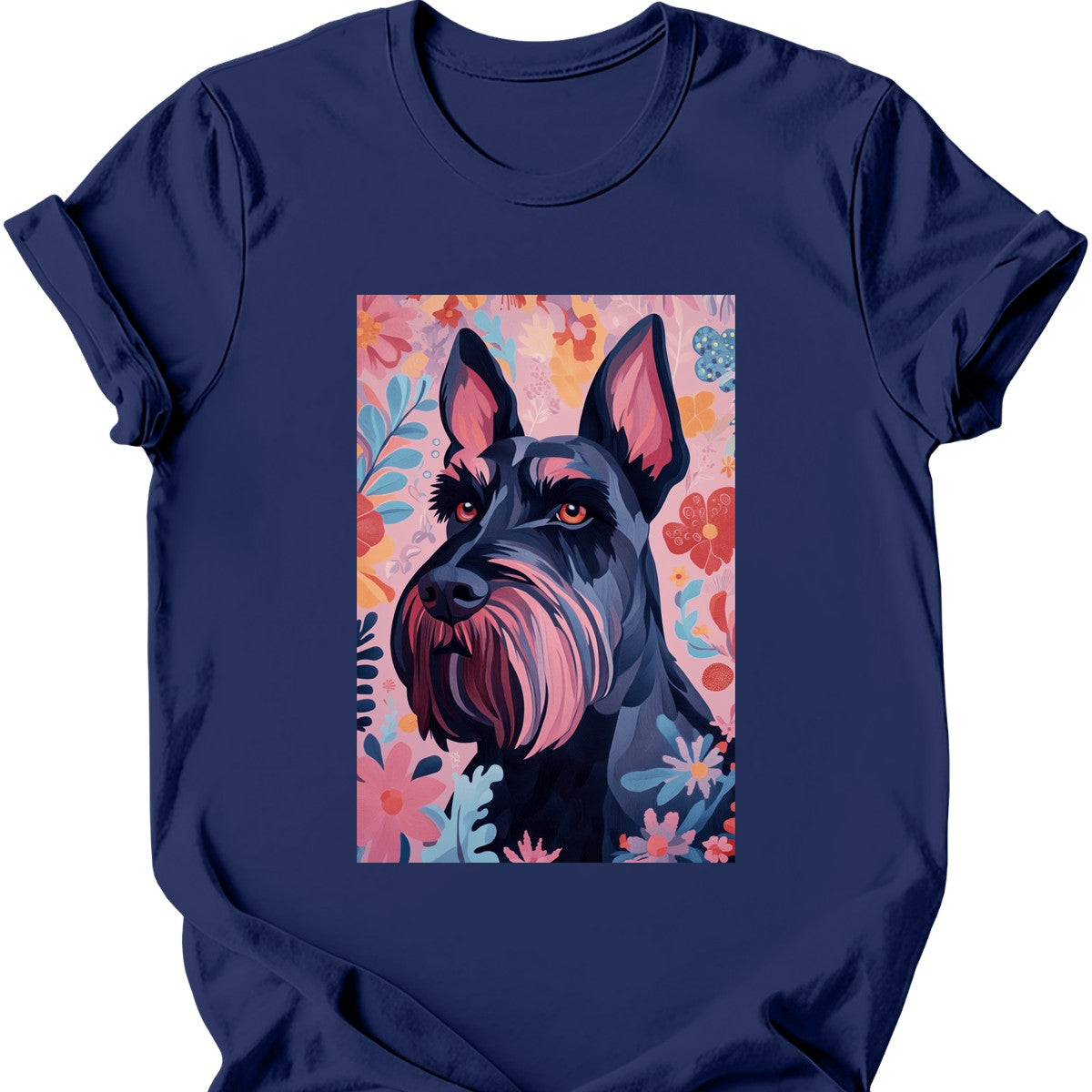 Giant Schnauzer - Boho Dog T-Shirt - Navy