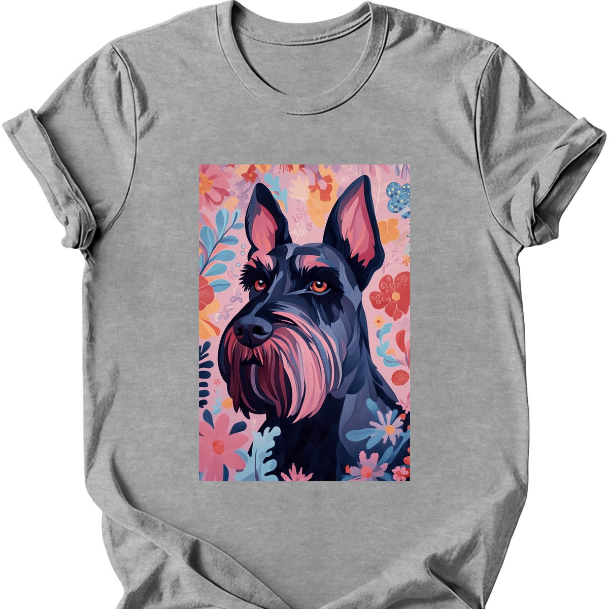 Giant Schnauzer - Boho Dog T-Shirt - Sport Grey