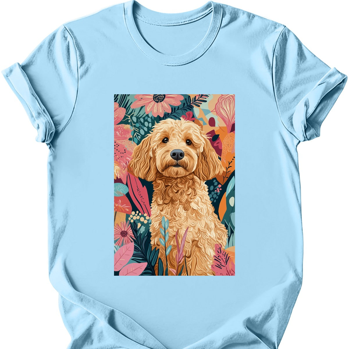 Golden Doodle - Boho Dog T-Shirt - Light Blue