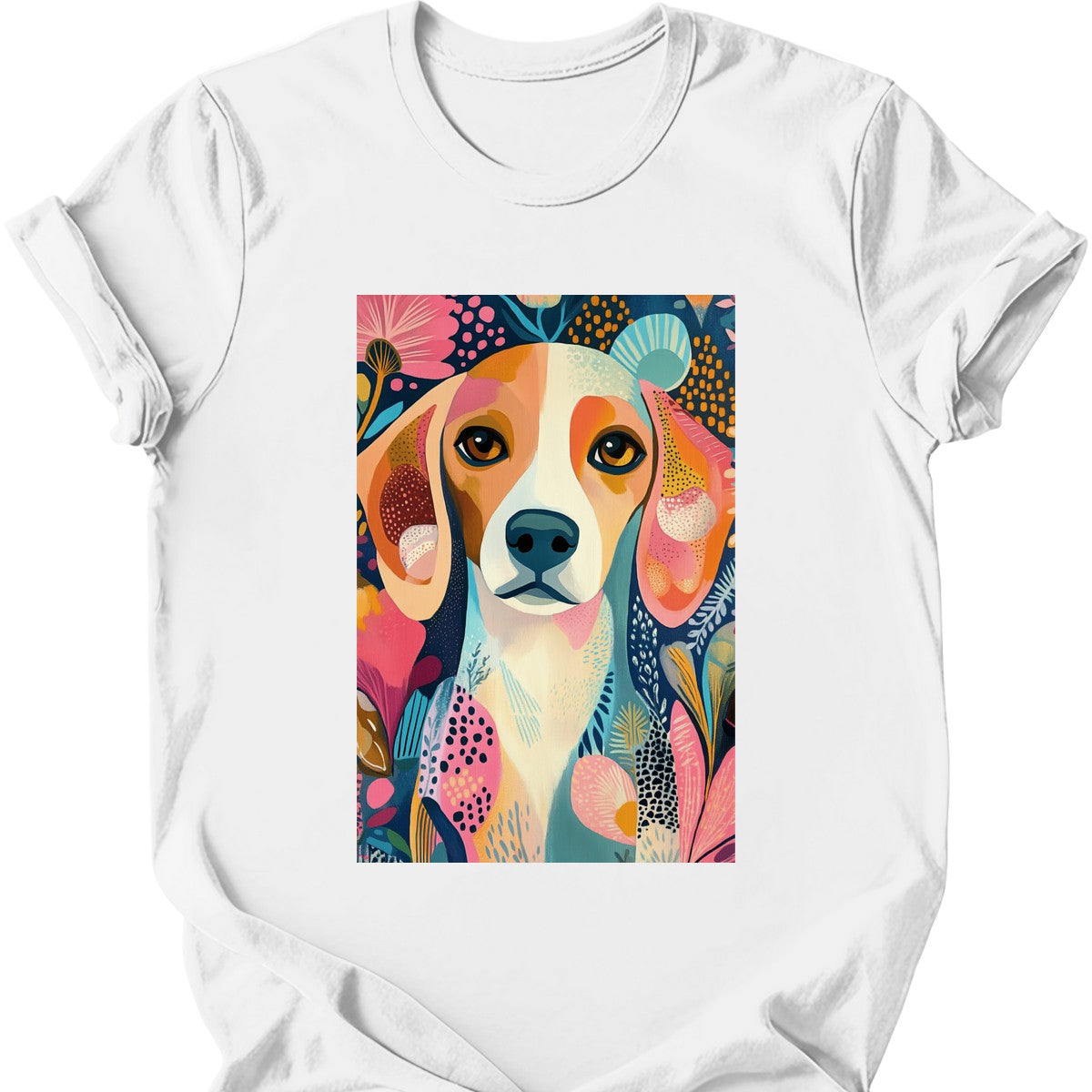 Beagle - Boho Dog T-Shirt - White