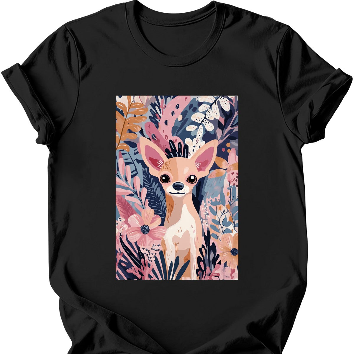 Chihuahua - Boho Dog T-Shirt - Black