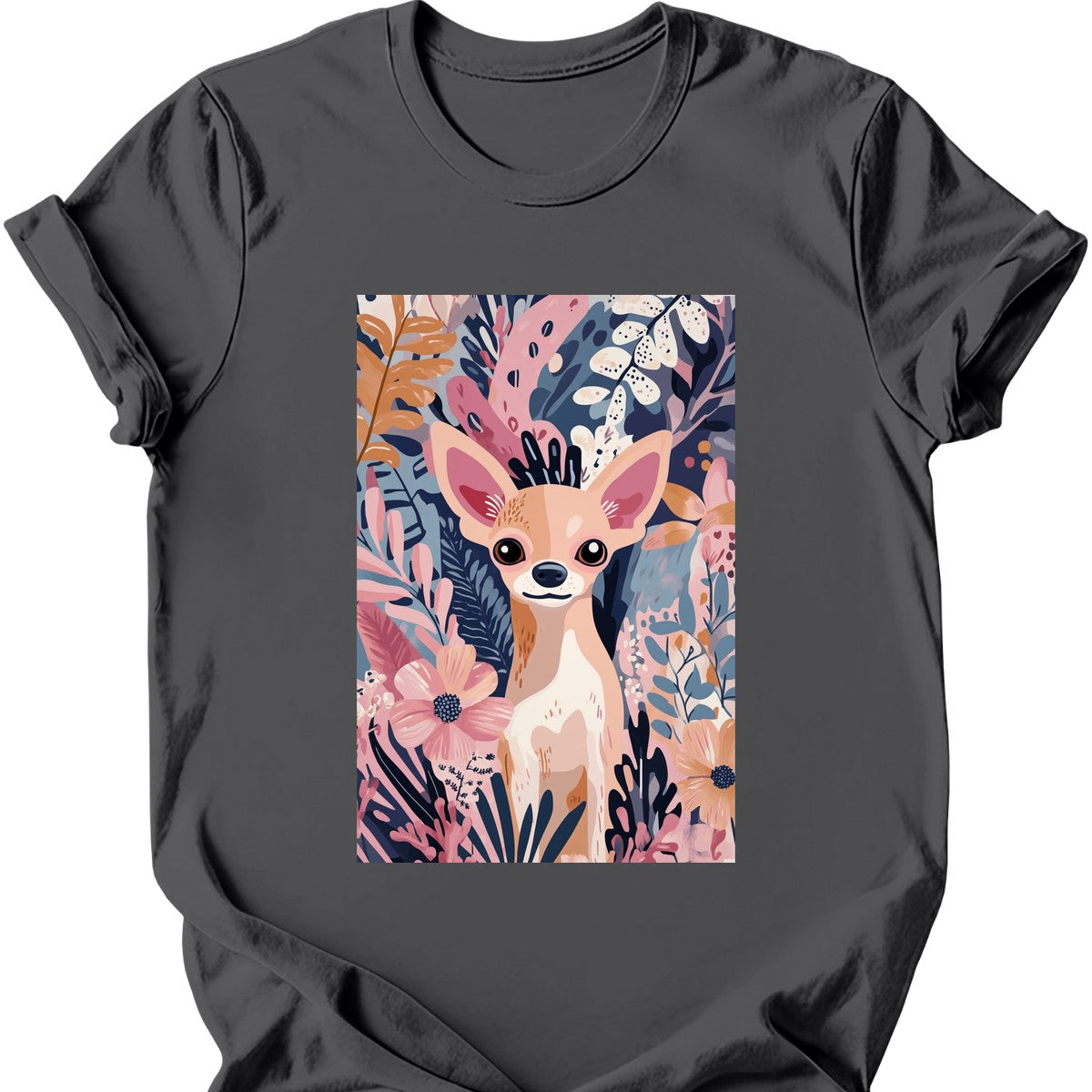 Chihuahua - Boho Dog T-Shirt - Charcoal