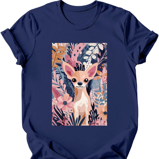 Chihuahua - Boho Dog T-Shirt - Navy