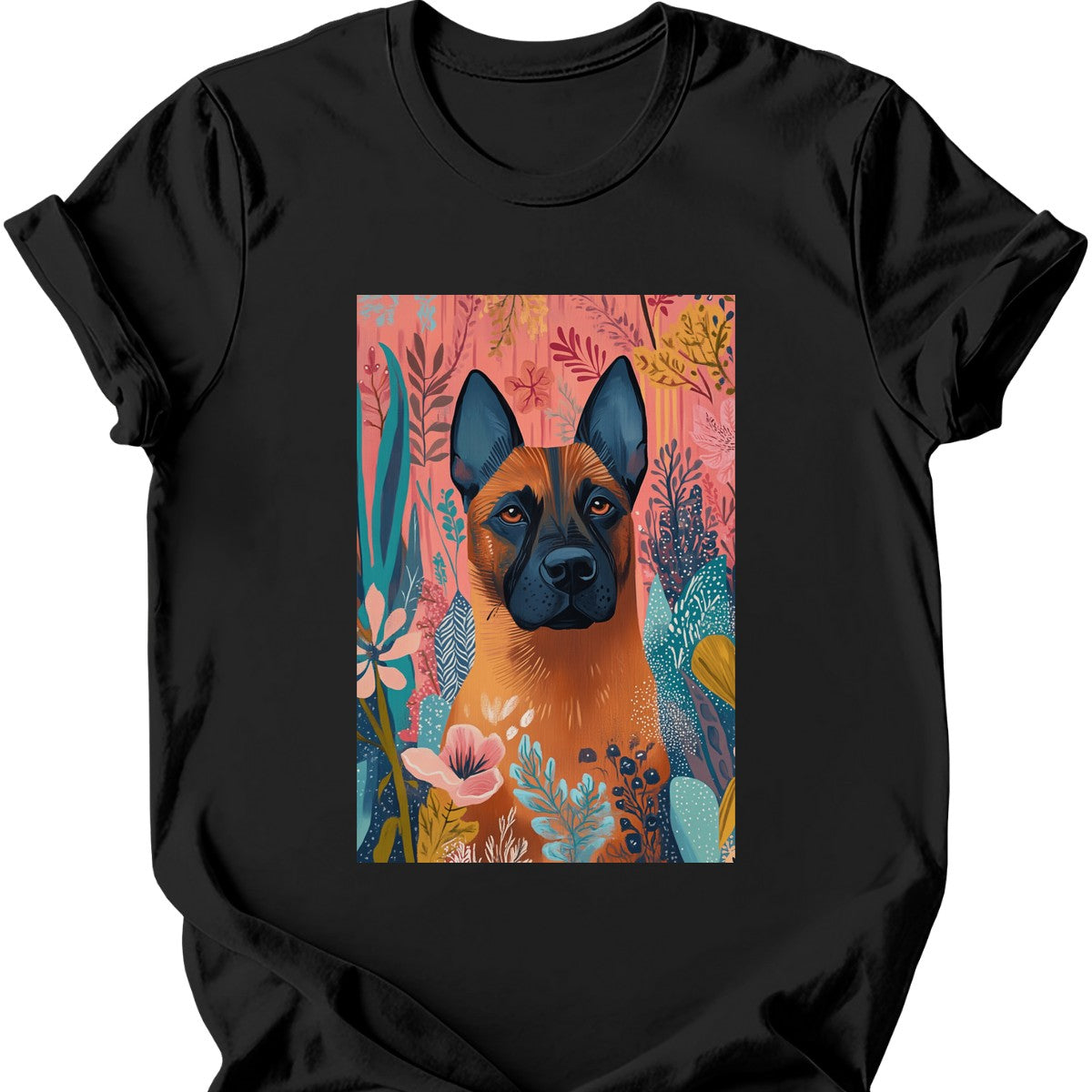 Beligian Malinois - Boho Dog T-Shirt - Black