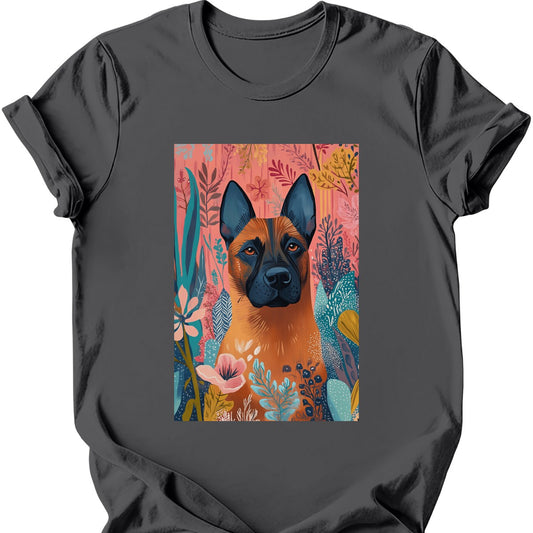 Beligian Malinois - Boho Dog T-Shirt - Charcoal
