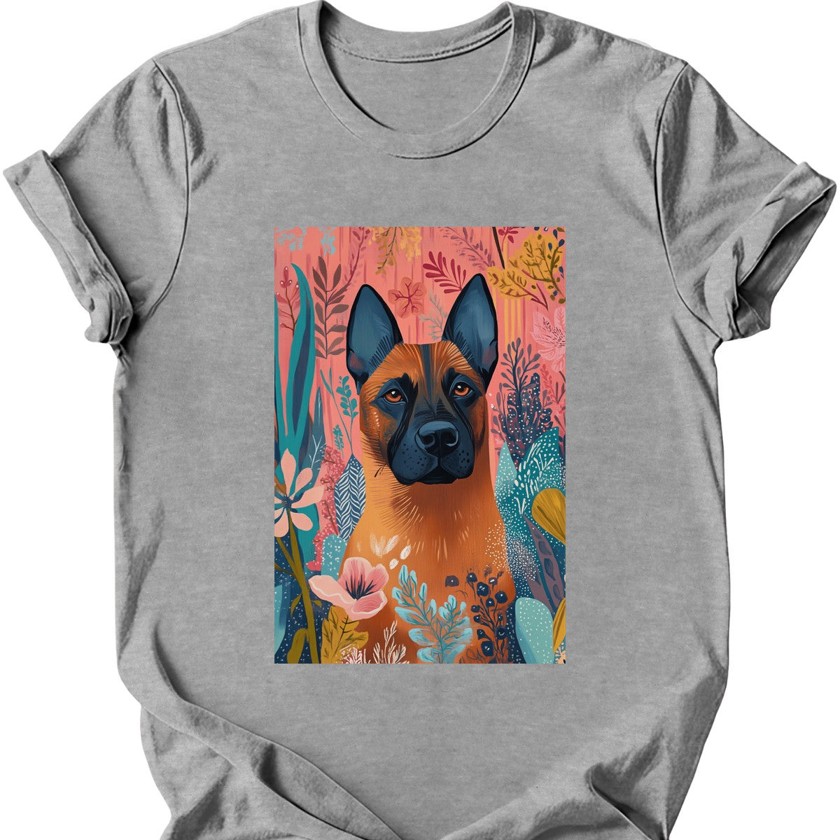Beligian Malinois - Boho Dog T-Shirt - Sport Grey