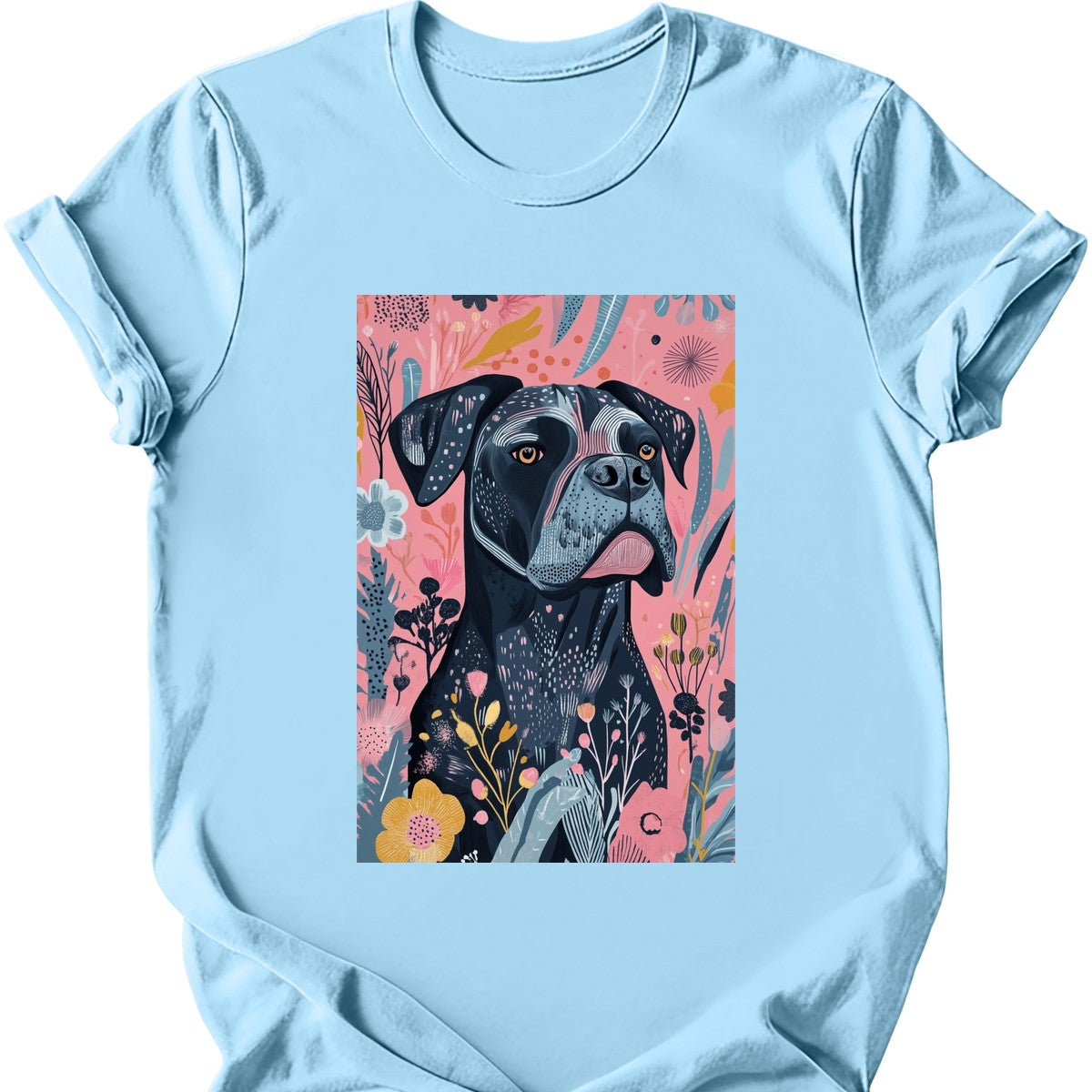 Cane Corso - Boho Dog T-Shirt - Light Blue