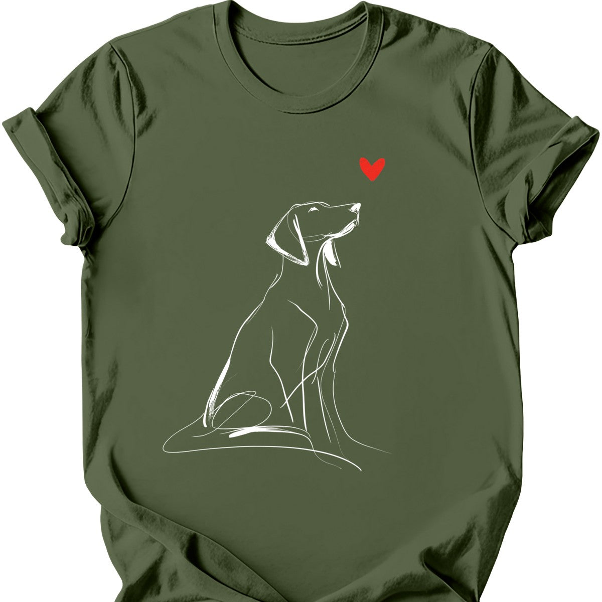 Vizsla sketch tee military green