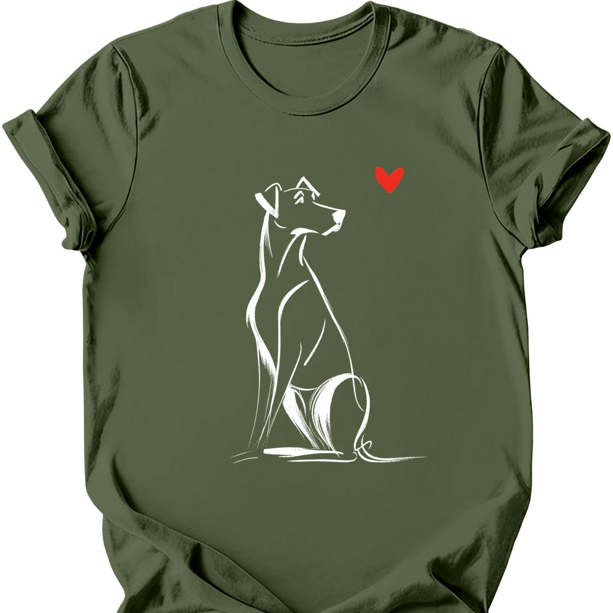 Rhodesian Ridgeback sketch tee military green