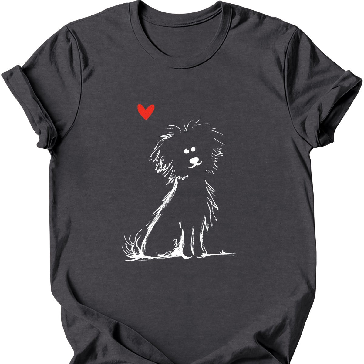 Bichon Frise sketch tee dark heather