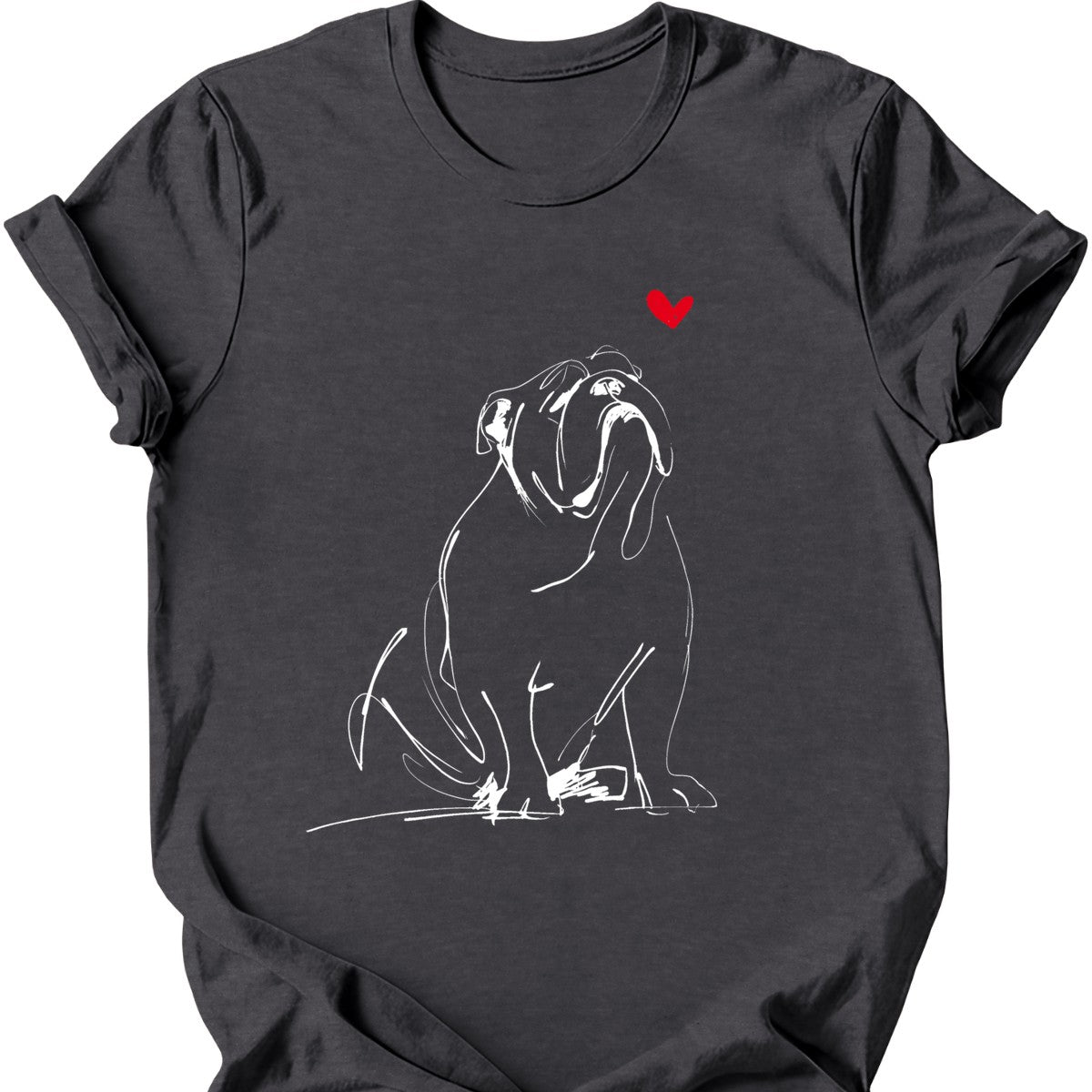 Bulldog sketch tee dark heather