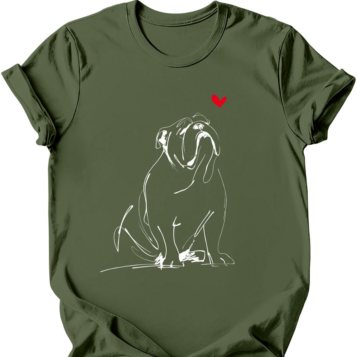 Bulldog sketch tee military green