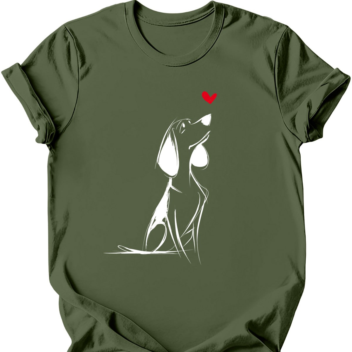 Beagle sketch tee military green