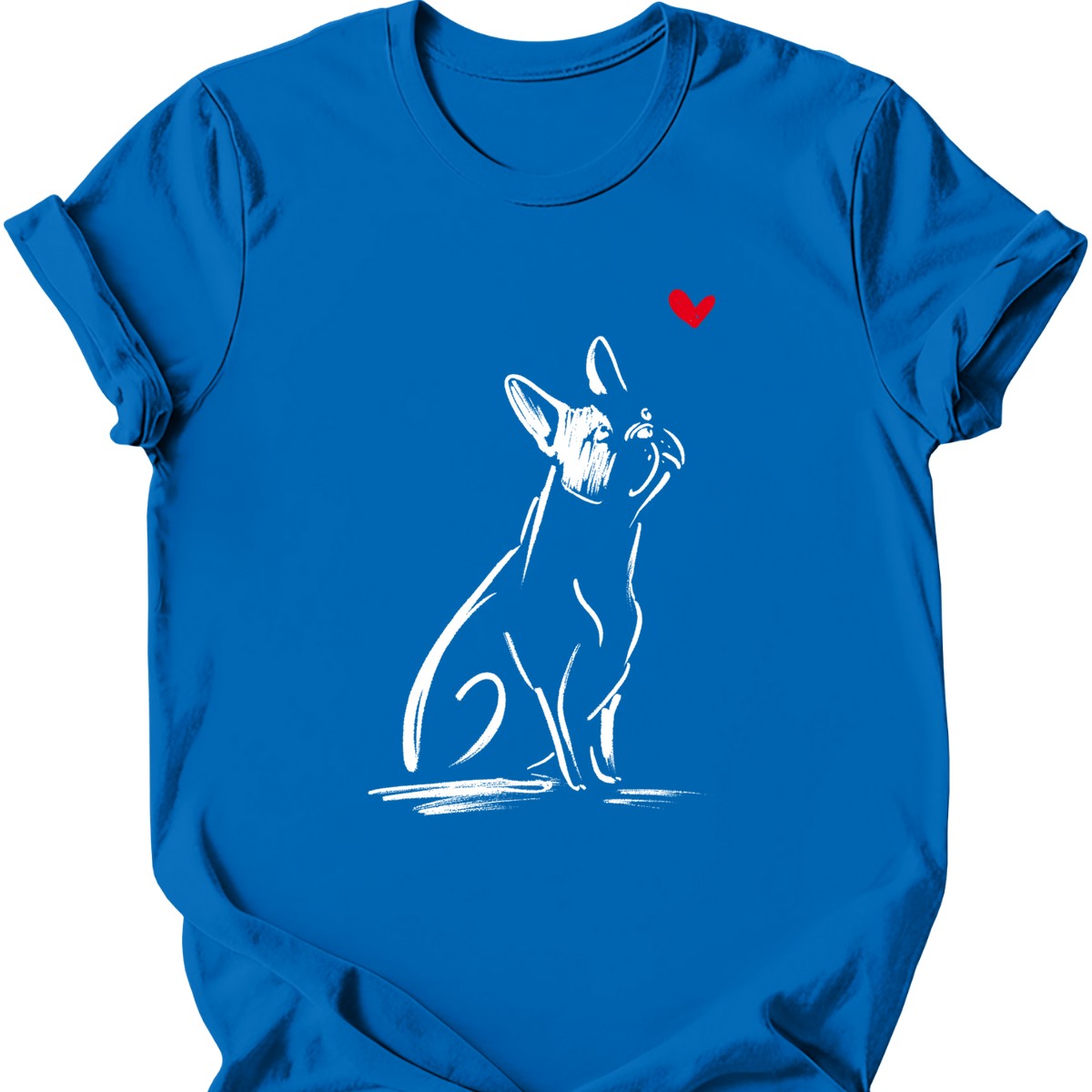Boston Terrier sketch tee royal
