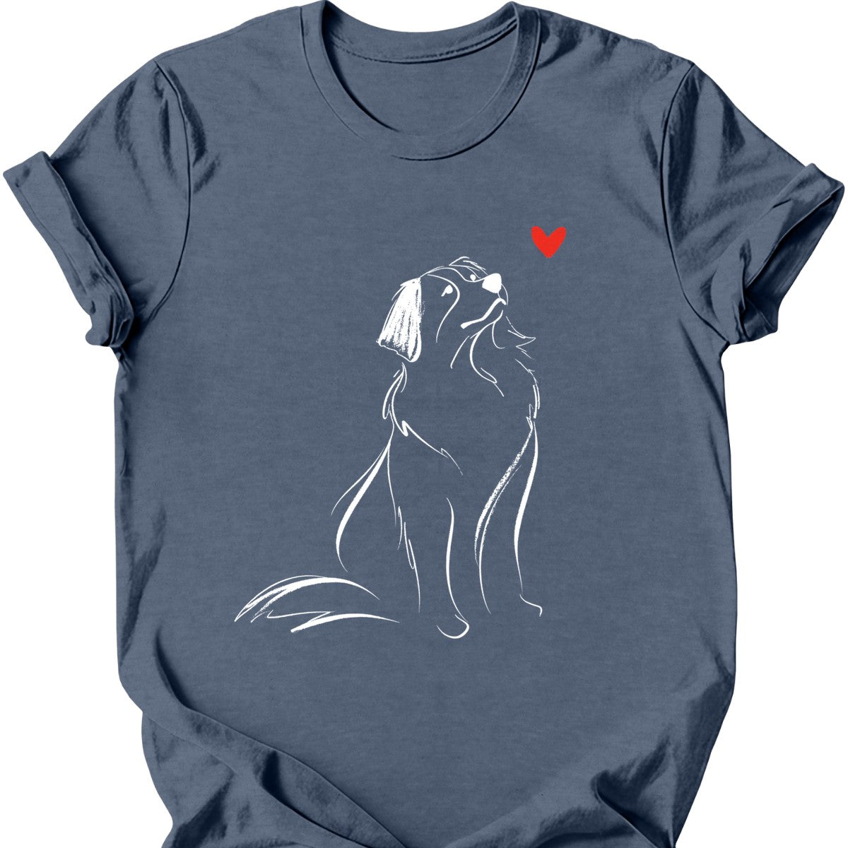 Bernese Mountain Dog sketch tee heather indigo