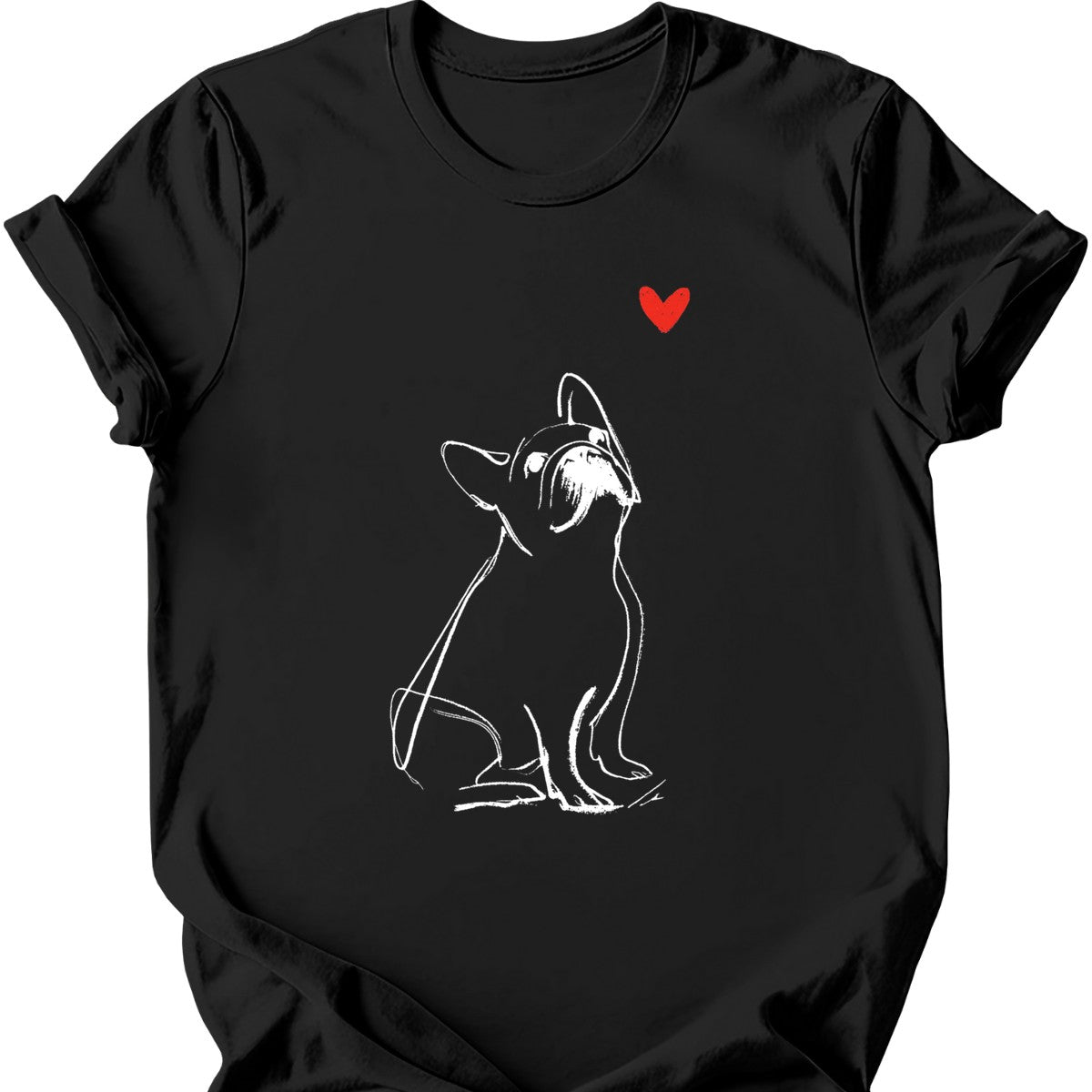 French Bulldog sketch tee black