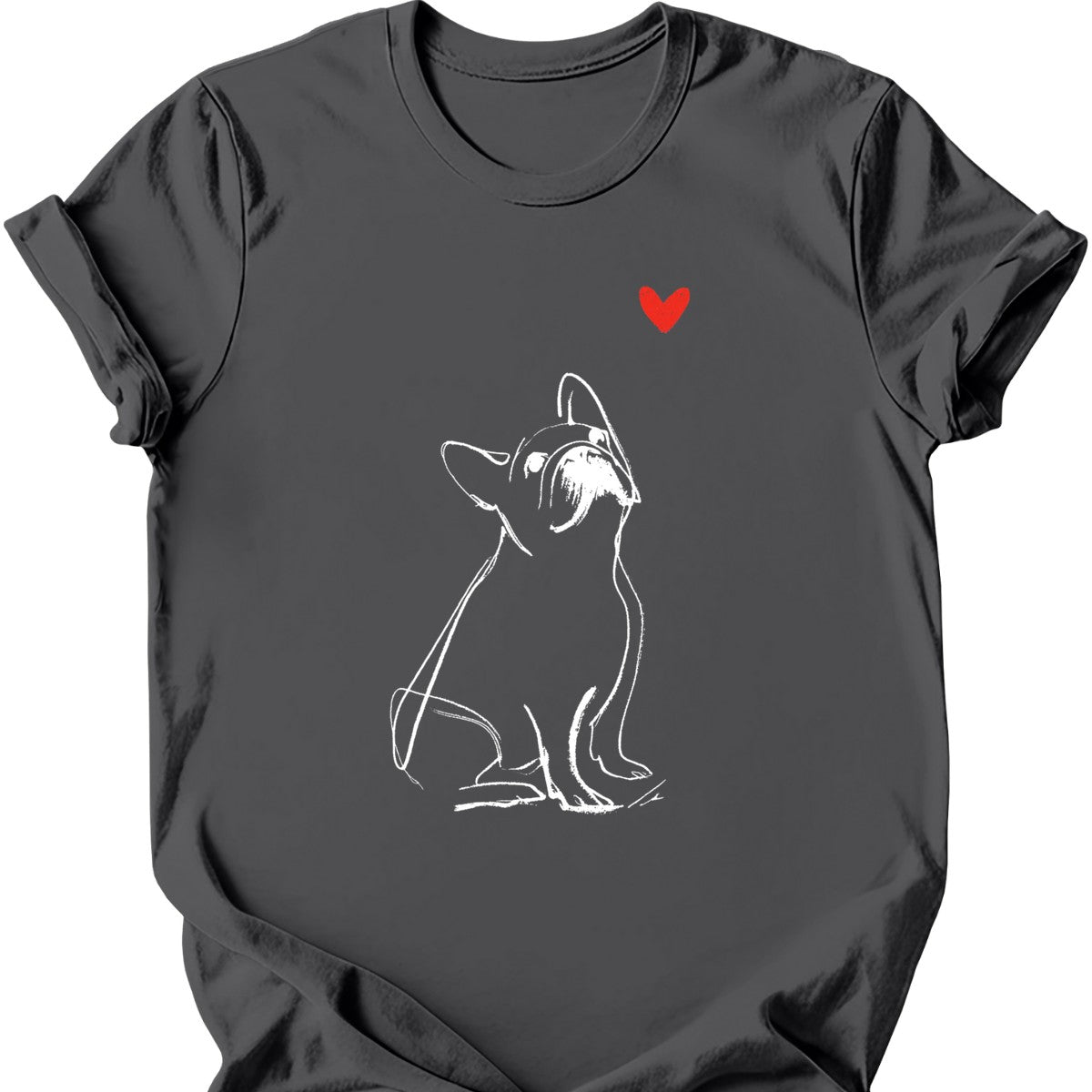 French Bulldog sketch tee charcoal