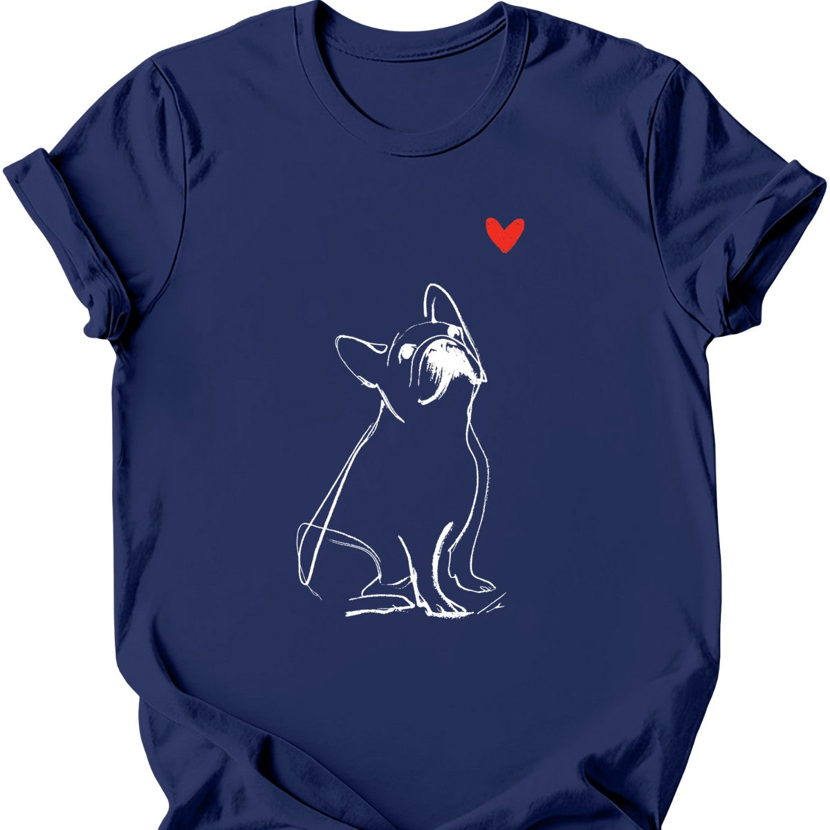 French Bulldog sketch tee navy