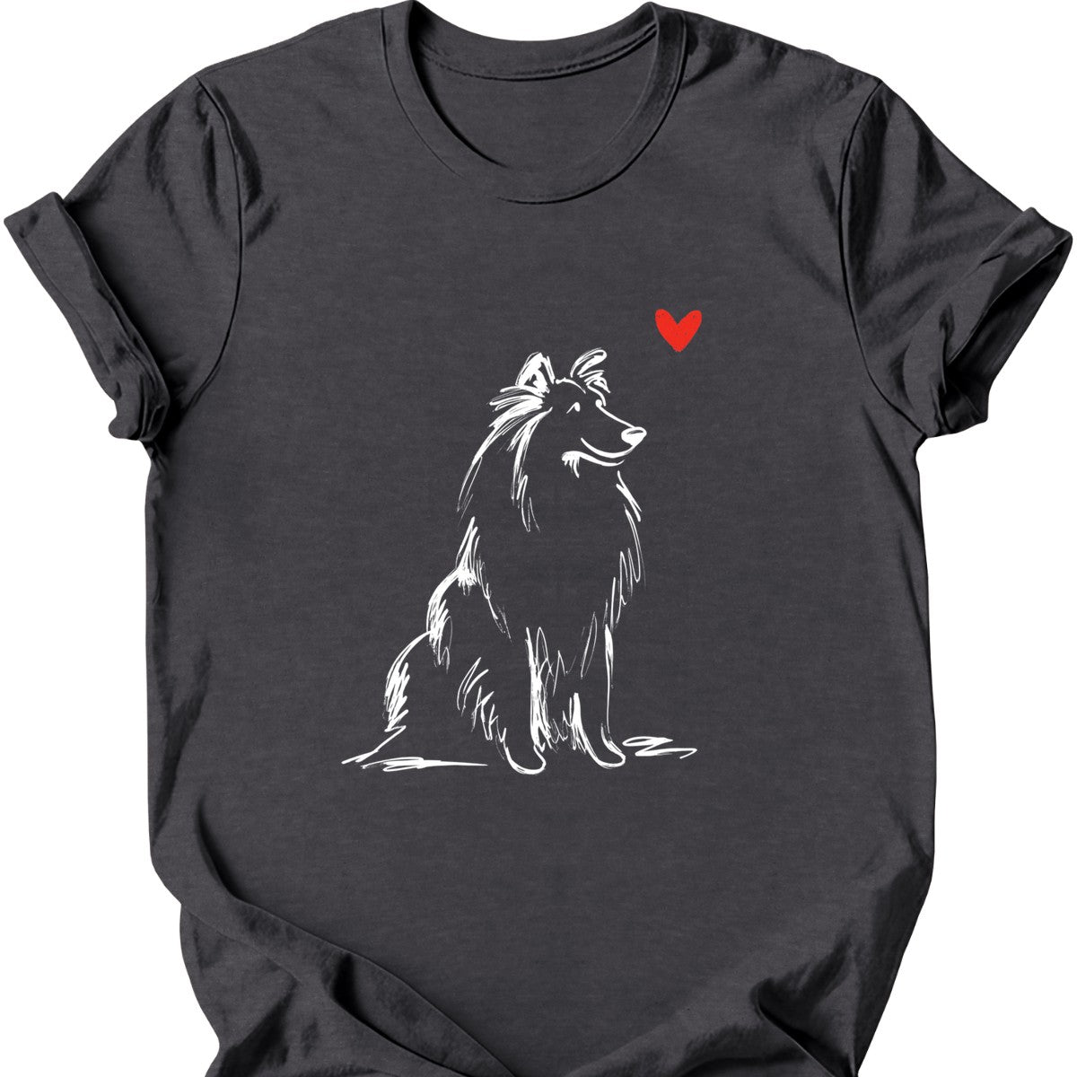 Shetland Sheepdog sketch tee dark heather