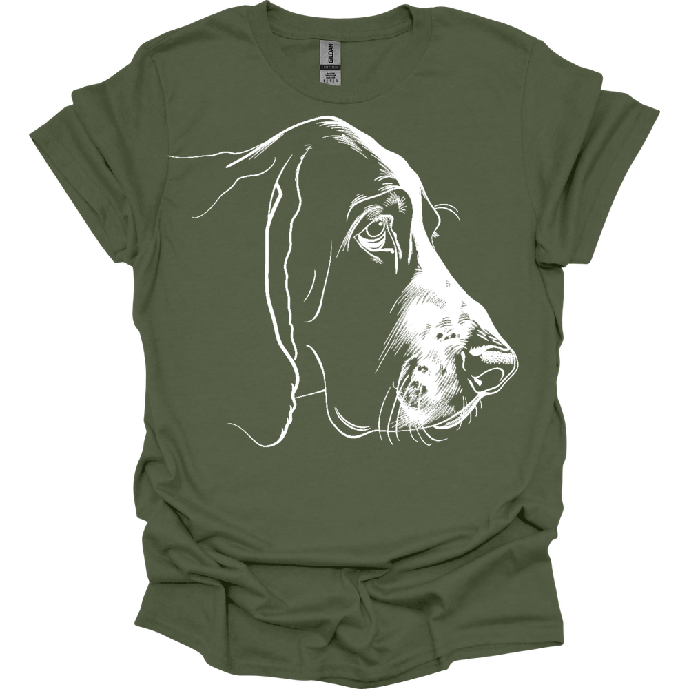Basset Hound - Line Art T-Shirt