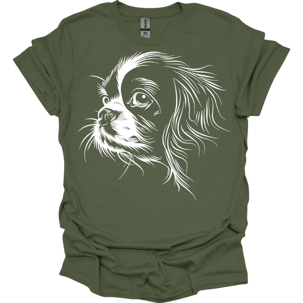 King Charles Spaniel - Line Art T-Shirt