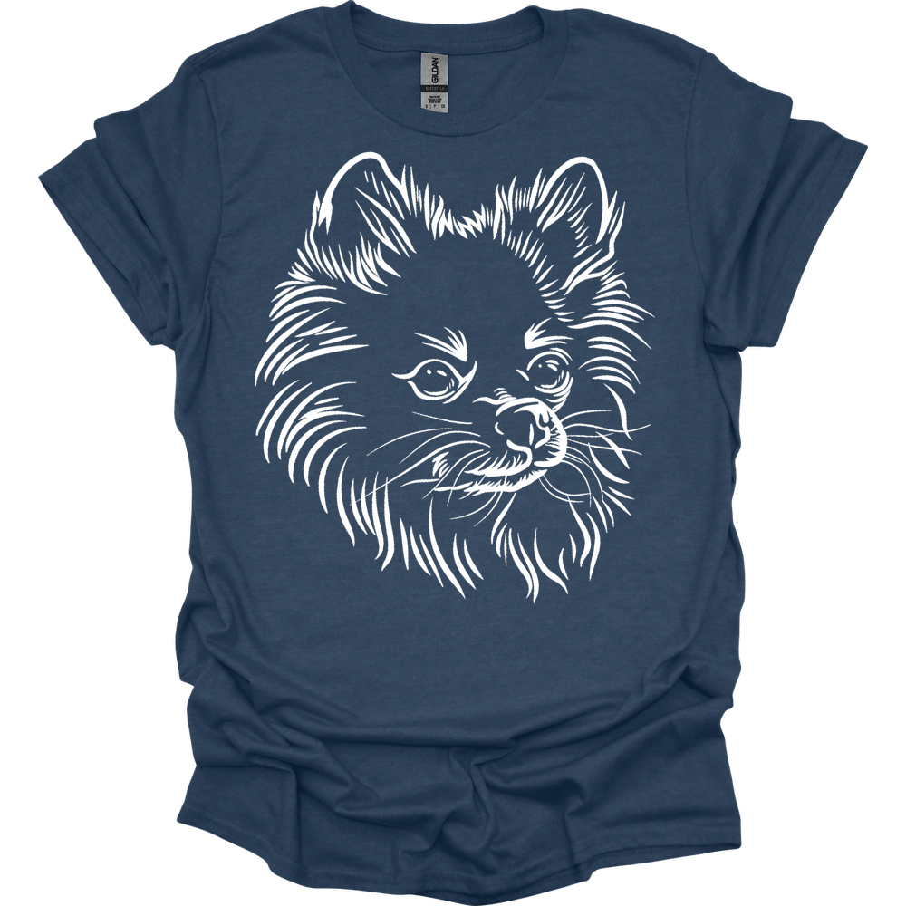 Pomeranian - Line Art T-Shirt