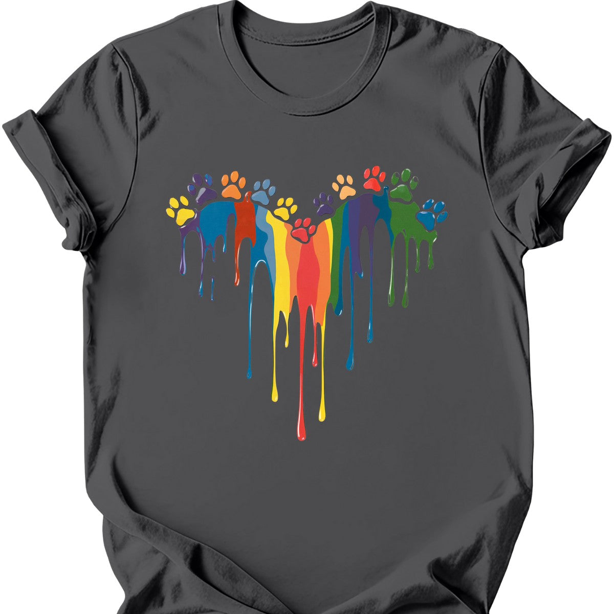 Paint Drip Paw Heart T-Shirt