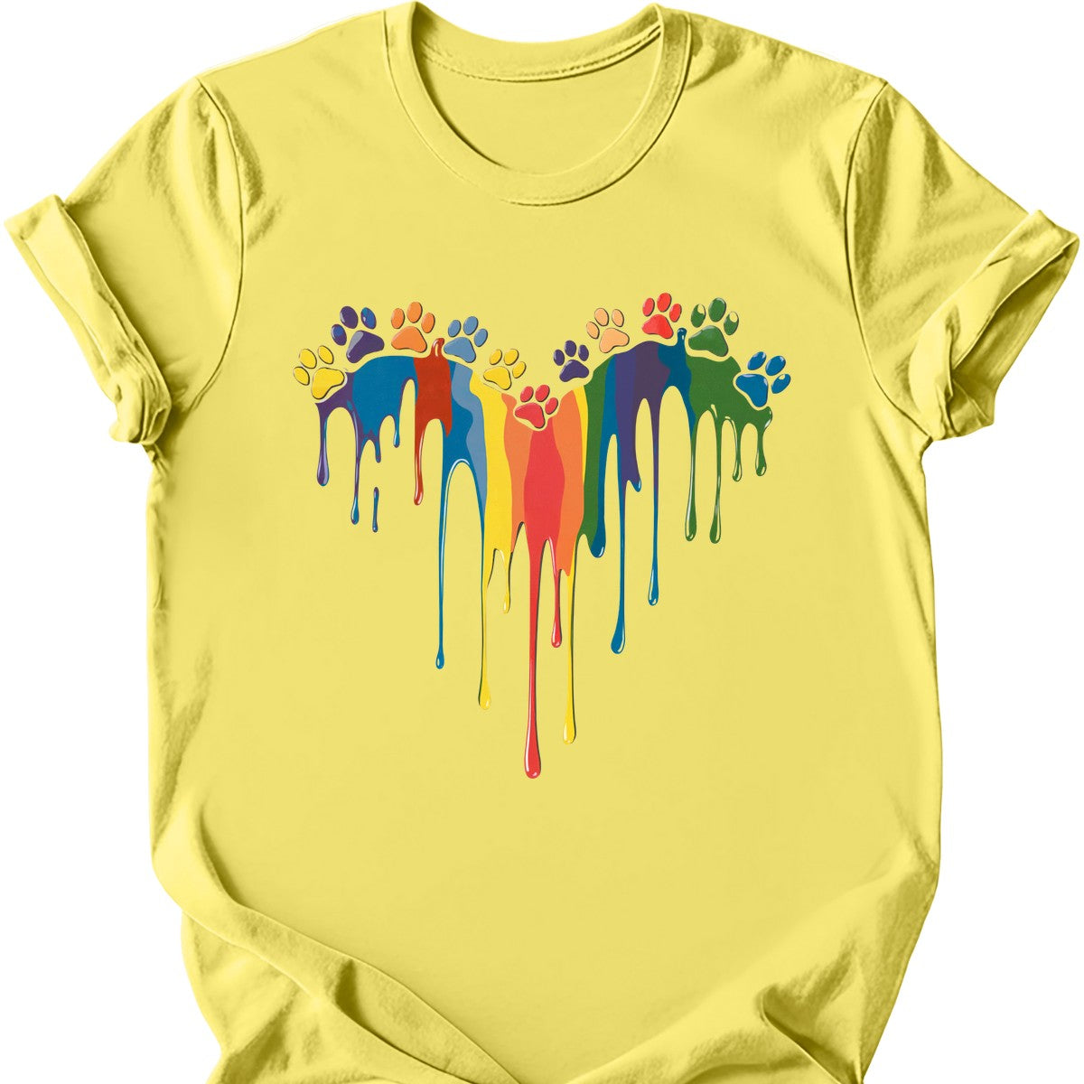 Paint Drip Paw Heart T-Shirt
