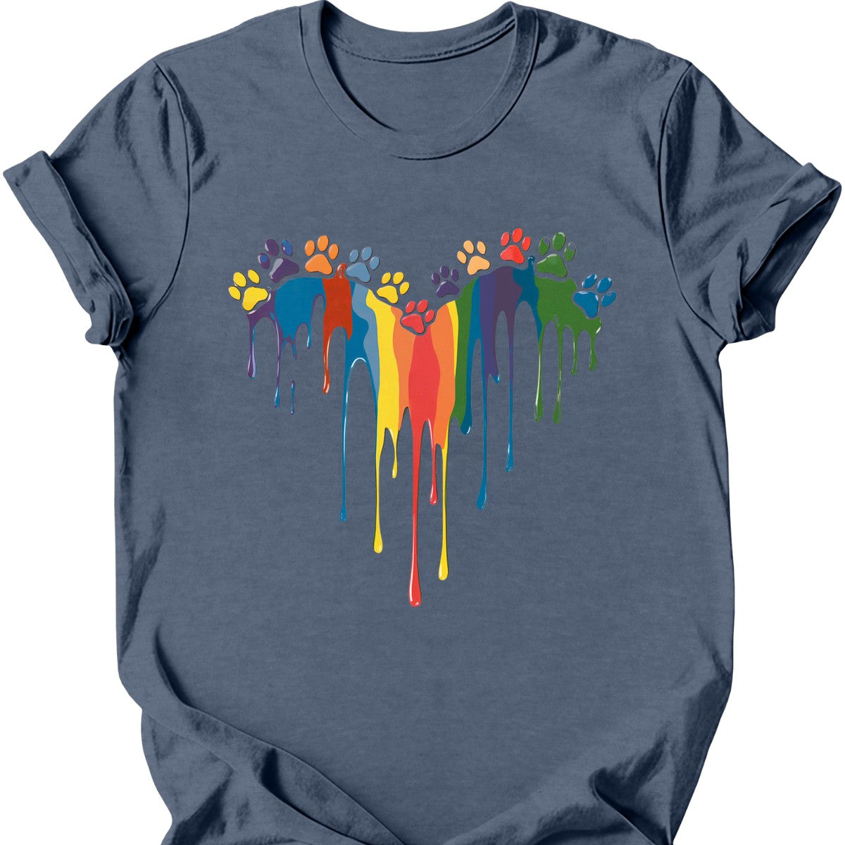 Paint Drip Paw Heart T-Shirt