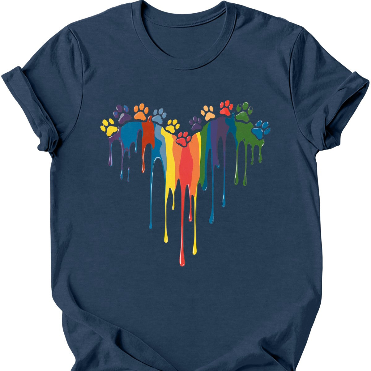 Paint Drip Paw Heart T-Shirt