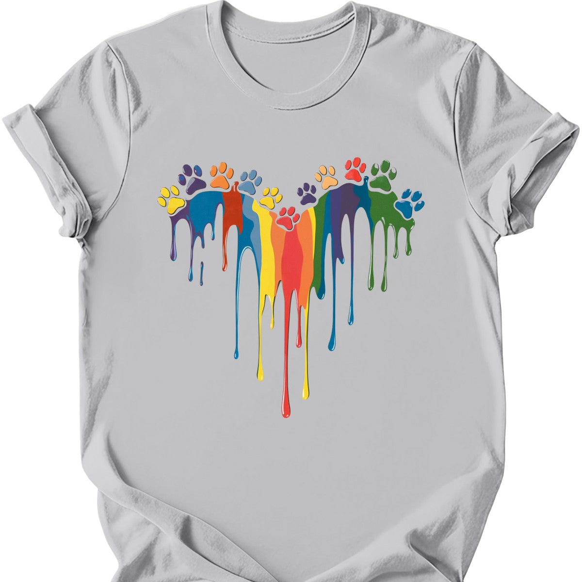Paint Drip Paw Heart T-Shirt