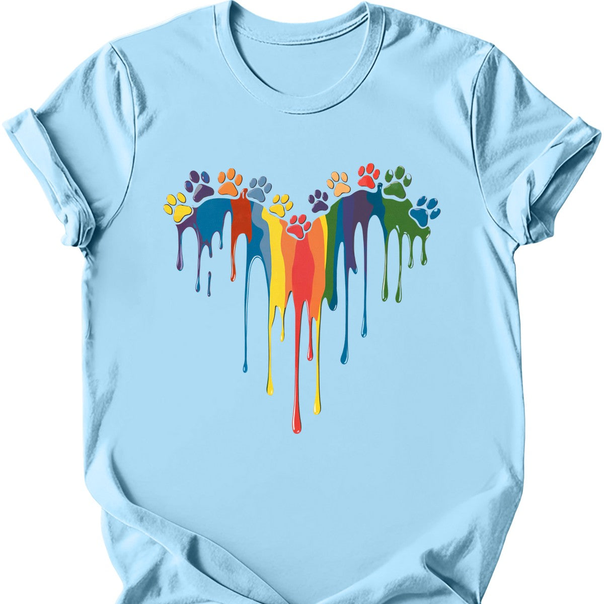 Paint Drip Paw Heart T-Shirt