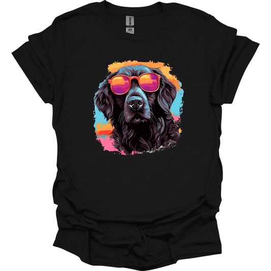 Flat Coated Retriever - Top Dog T-Shirt - Black