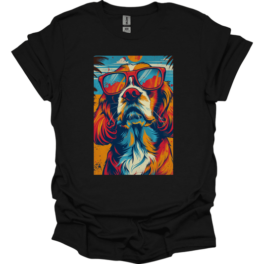 Cavalier King Charles Spaniel - Summer Dog T-Shirt - Black