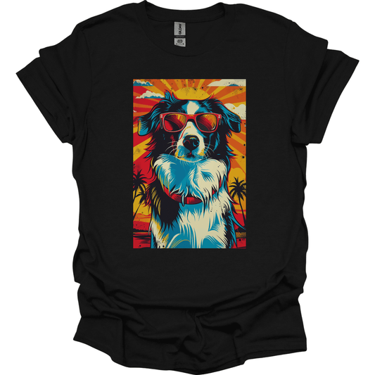 Border Collie - Summer Dog T-Shirt - Black