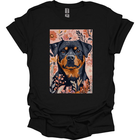 Rottweiler - Boho Dog T-Shirt - Black