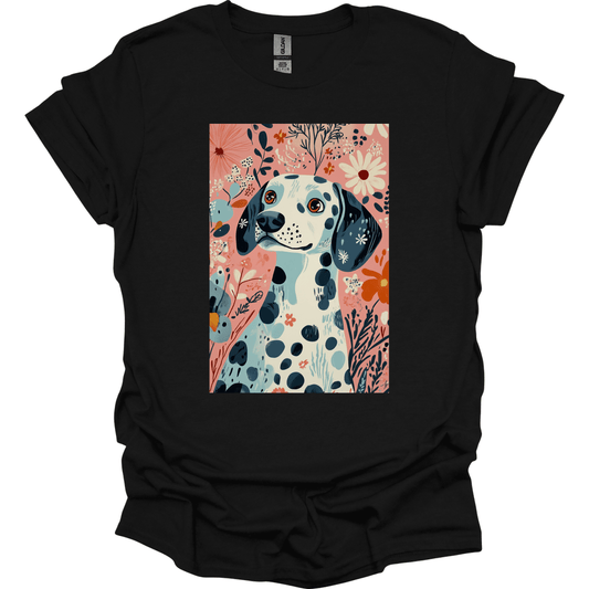Dalmatian - Boho Dog T-Shirt - Black
