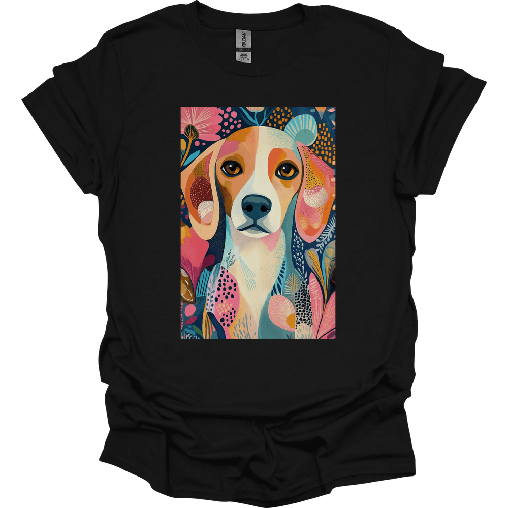 Beagle - Boho Dog T-Shirt - Black