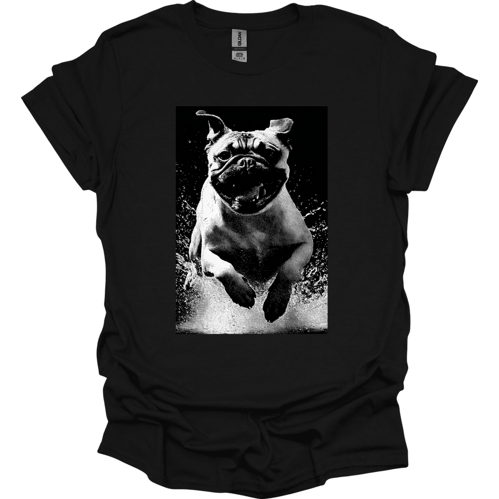 Pug - Puddle Dog T-Shirt - Black